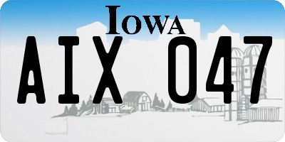 IA license plate AIX047