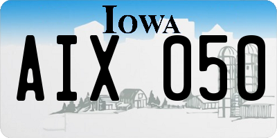 IA license plate AIX050