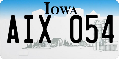 IA license plate AIX054