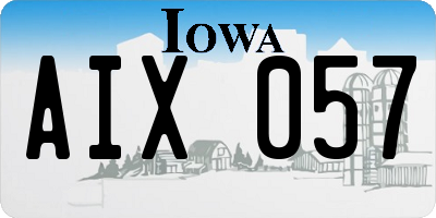 IA license plate AIX057