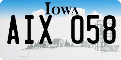 IA license plate AIX058
