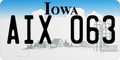 IA license plate AIX063