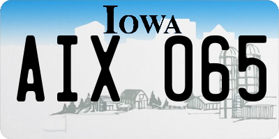 IA license plate AIX065