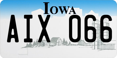 IA license plate AIX066