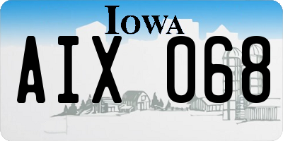 IA license plate AIX068