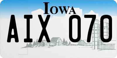IA license plate AIX070