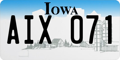 IA license plate AIX071