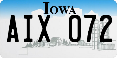 IA license plate AIX072