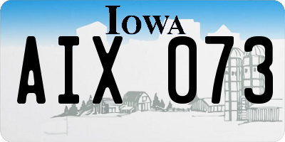 IA license plate AIX073