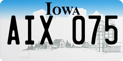IA license plate AIX075