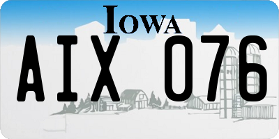 IA license plate AIX076