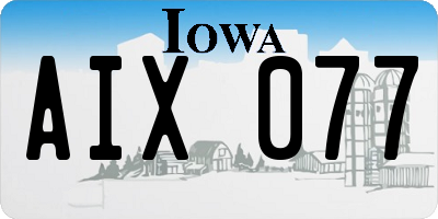 IA license plate AIX077