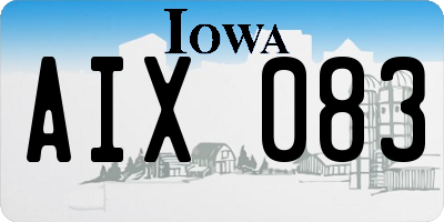 IA license plate AIX083