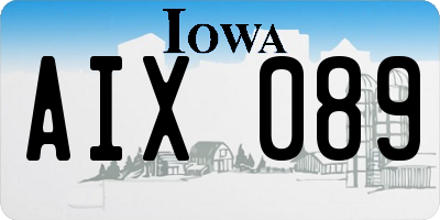 IA license plate AIX089