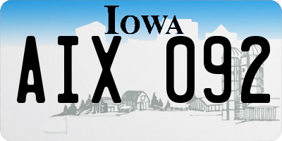 IA license plate AIX092