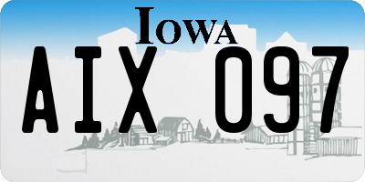 IA license plate AIX097