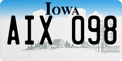 IA license plate AIX098