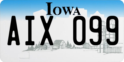 IA license plate AIX099