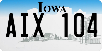IA license plate AIX104