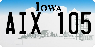 IA license plate AIX105