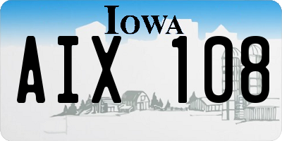 IA license plate AIX108