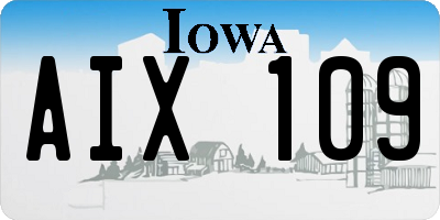 IA license plate AIX109
