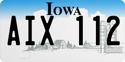 IA license plate AIX112