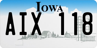 IA license plate AIX118