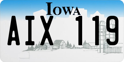 IA license plate AIX119