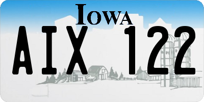 IA license plate AIX122