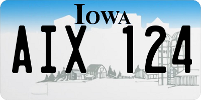 IA license plate AIX124