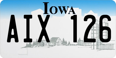 IA license plate AIX126