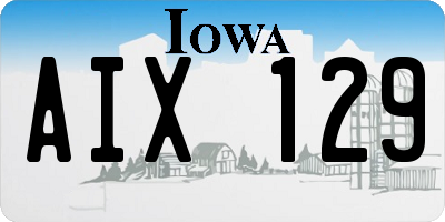 IA license plate AIX129