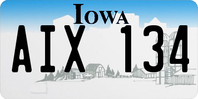 IA license plate AIX134