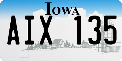 IA license plate AIX135