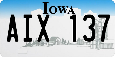 IA license plate AIX137