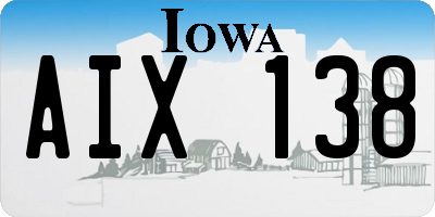 IA license plate AIX138