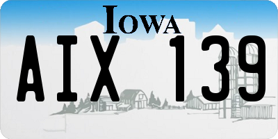 IA license plate AIX139