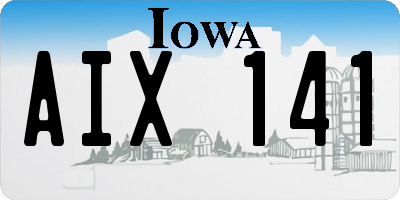 IA license plate AIX141
