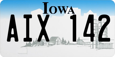 IA license plate AIX142