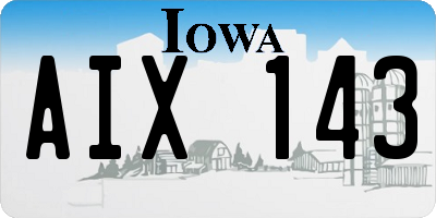 IA license plate AIX143