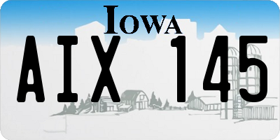 IA license plate AIX145
