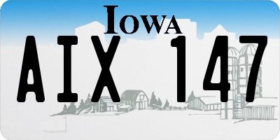 IA license plate AIX147