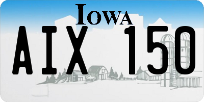 IA license plate AIX150