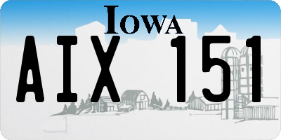 IA license plate AIX151