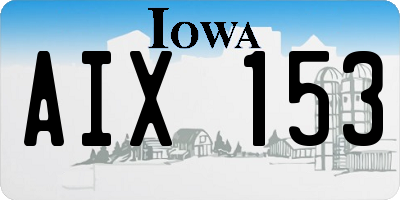 IA license plate AIX153