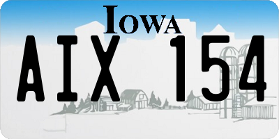 IA license plate AIX154