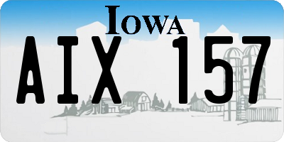 IA license plate AIX157