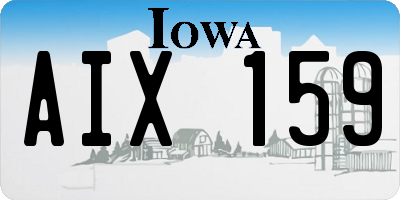 IA license plate AIX159