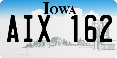 IA license plate AIX162